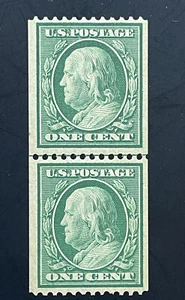 US  Stamps; Scott #348 Genuine Coil GUIDE LINE PAIR  M NH OG w/ PSE Cert $750 VF - Picture 1 of 9