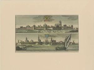 Antique Print of Bolsward and Dokkum by Bouttats (1680) - Picture 1 of 1