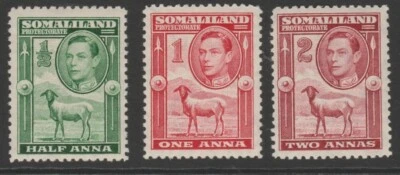 British Somaliland MINT GVI 1938 ½a to 2a sg93-95 - Image 1 of 2