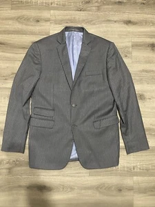 ING LORO PIANA GRAY STRIPE LUXURY 2 BUTTONS BLAZER WOOL SILK SIZE L - Picture 1 of 18