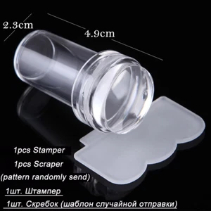 1Pcs Transparent Silicone Nail Art Stamping Kit French Design for Manicure Plate - Picture 1 of 8