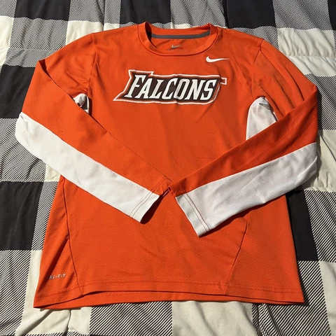 Nike Dri-Fit S BGSU Falcons Long Sleeve Team Issued T-Shirt Cover