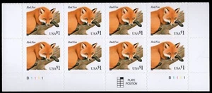 Scott #3036a Red Fox Half Sheet of 8 Stamps - MNH Bottom - Picture 1 of 1