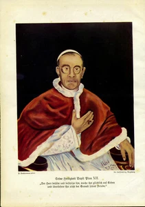 Sua Santità Papa Pio XII. -- Il signore lo custodisce - colorato -- dal 1950 - - Foto 1 di 1