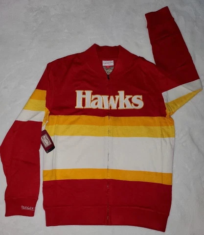 Atlanta Hawks Mitchell & Ness NBA Men's Front Stripe Sweater Sz XL Cover
