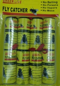 Fly Catcher of 8 Rolls Outdoor or Indoor Use Non-Poisonous Pest Control - Picture 1 of 4
