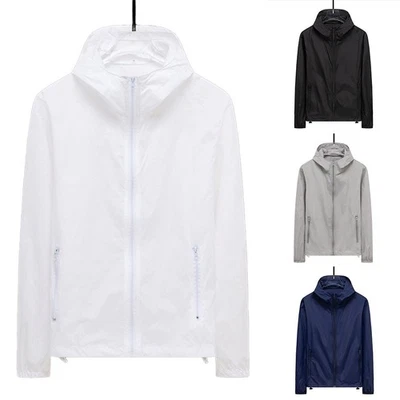 Comfy Outdoor Men Windbreaker Hooded Jacket Outwear Sunproof Waterproof - Image 1 of 4