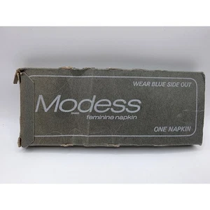 Vintage Modess Feminine Napkin Novelty Advertising Collectible Single Box Gray - Picture 1 of 2