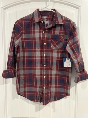 Arizona Boys Button Up Shirt Size M 10/12 Plaid - Image 1 of 3