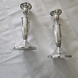 Juego de 2 Portavelas Toalla Plata Esterlina #035 - Decoración Elegante De Colección 7" - Imagen 1 de 12