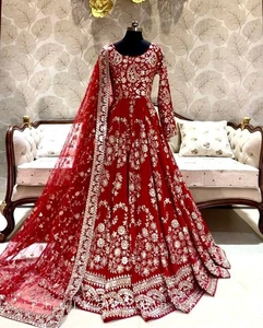 Anarkali Gown Pakistani Salwar Kameez Ready To Wear Dress Wedding Party Suits - Picture 1 of 4