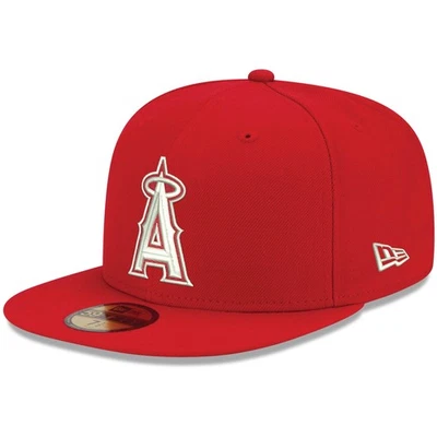 Men's New Era Red Los Angeles Angels White Logo 59FIFTY Fitted Hat - Image 1 of 4