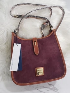 NEW WINE Dooney & Bourke Suede Messenger Crossbody Purse Bag Purple - Picture 1 of 8