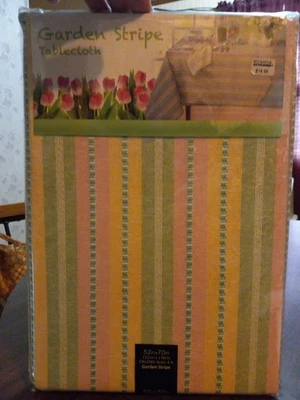 Garden Stripe Colordrift Table Cloth New 2014 , 52x70 - Image 1 of 4