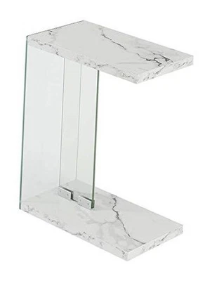  SoHo C End Table White Faux Marble - Image 1 of 4