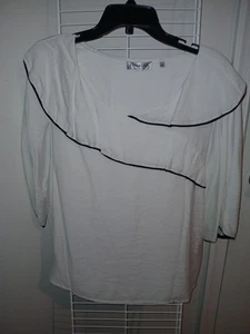 Patrizzia Luca white blouse 3/4 sleeve L - Picture 1 of 5