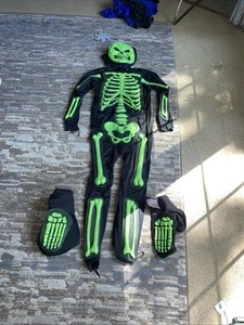 Easter Unlimited Skeleton Costume Child Medium 8/10 Halloween Green Fun World - Picture 1 of 9
