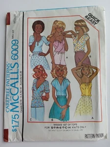 1978 McCalls Quick & Easy Muster 6009 Misses Stretch Strick Tops Medium 14-16 UNGESCHNITTEN - Bild 1 von 10