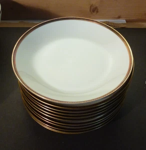 11 Porzellan Suppenteller mit Goldrand Scherzer, Bavaria, Germany, Topp 21 cm - Picture 1 of 4