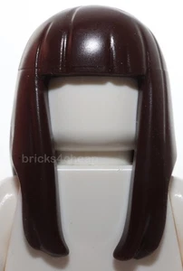 Lego Dark Brown Minifigure Hair Female Long Straight Bangs Flexible Rubber - Picture 1 of 3
