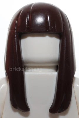 Lego Marrón Oscuro Minifigura Cabello Mujer Largo Recto Flexible Goma Foto 1 de 3