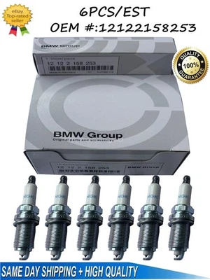 New Set 6 PCS Genuine Spark Plug for BMW 12122158253 — 第 1/4 张图片
