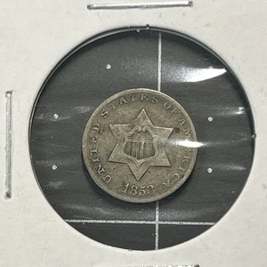 1853 3 Cent Silver Three Cent 3C Trime US Silver Coin Nice - Picture 1 of 4