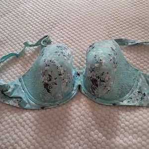 reggiseno ferretto ambrielle blu floreale con pizzo taglie forti 42DDD - Foto 1 di 7