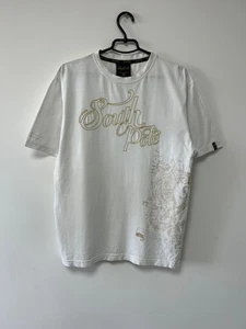 Vintage South Pole skate t shirt overprint big logo white gold sk8 mens sz M - Picture 1 of 21