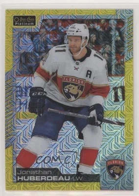 2020-21 O-Pee-Chee Platinum Yellow Traxx /249 Jonathan Huberdeau #20 - Image 1 of 2