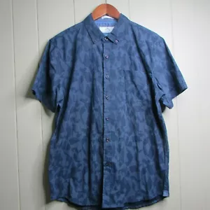 Camisa con botones MBX Premium Goods L algodón estampado azul - Imagen 1 de 12