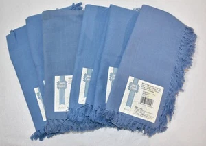 Juego de 6 servilletas Furio con flecos Newport azul 100 % algodón vintage - Imagen 1 de 6