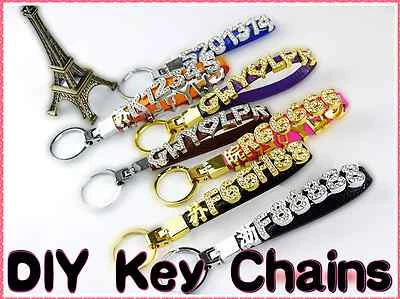 Personalized Key Chain Any Names & Car Plate 5 Free Letter & Charm Best Gift   - Image 1 of 4