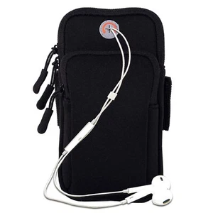 Phone Holder for Running Armband Black Cell Phone Arm Bands Sleeve Sports Gym - Photo 1 sur 7