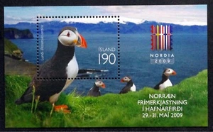 Iceland - "BIRDS ~ PUFFIN ~ NORDIA 2009" MNH MS 2009 ! - Picture 1 of 2