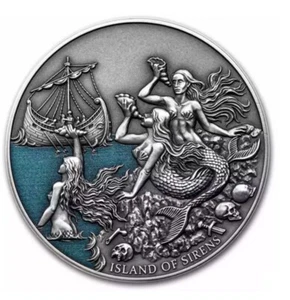 2022 Niue 5 Dollars Silber Sirenen Fabelwesen  - Bild 1 von 4