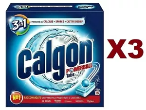 3 PZ CALGON POWERBALL TABS 3IN1 DA 15 PASTIGLIE ANTICALCARE 195GR LAVATRICE - Foto 1 di 6