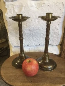 Arts And Crafts Period Candlesticks Pair - Picture 1 of 8
