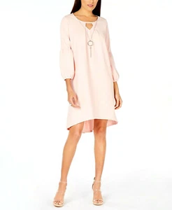 NY Collection Women's Blush Statement-Sleeve Dress & Necklace Petite Size S $65 - Picture 1 of 4