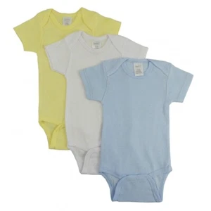 Baby's Rib Knit Pastel Short Sleeve Jumpsuit 3-Pack Large - Picture 1 of 4