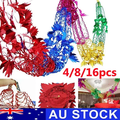 Party Hanging Decor Wreath Christmas Trim Metalic Foil Garland Ceiling Wreath AU - image 1 of 4