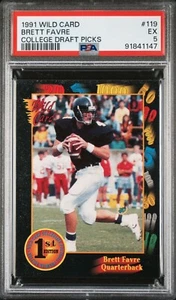 1991 Wild Card RC #119 Brett Favre PSA 5 ROOKIE Green Bay - A piece Of History! - Picture 1 of 2