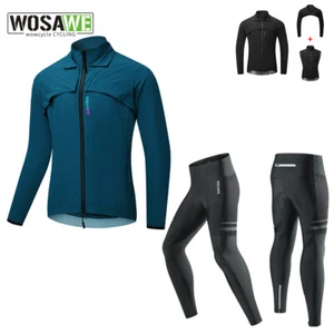 WOSAWE Herren Fahrrad Jacke Hose Leichte Winddichte Rennrad gepolsterte Tights - Bild 1 von 26