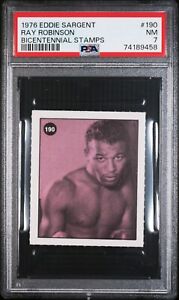 SUGAR RAY ROBINSON Rare Bicentennial  1976 Eddie Sargent Boxing Card PSA 7