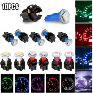 10pcs T5 PC74 12V Twist Socket Instrument Panel Cluster Dash LED Light Bulbs - Picture 1 of 23