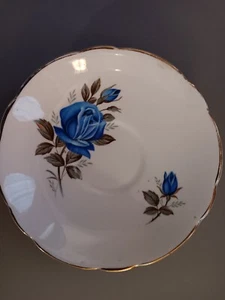 Consort Fine Bone China Made In England Blue Rose Saucer Vintage - Picture 1 of 4