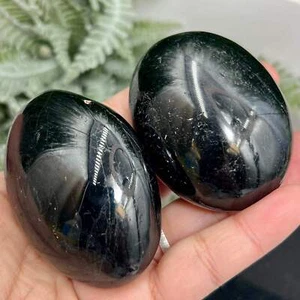 Black Tourmaline Schorl Palm Stone Worry Crystals YOU CHOOSE - Bild 1 von 9