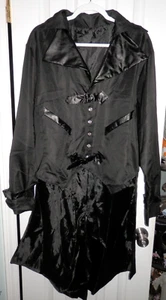 Steampunk Black XL Tailcoat • Halloween Victorian Vampire Costume Dress Up New - Picture 1 of 14