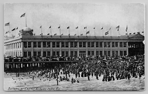 Bathing at Casino Asbury Park NJ New Jersey Postcard Destroyed by Fire in 1928 - Picture 1 of 5