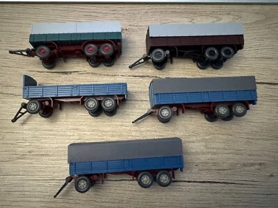 5 Wiking 1:87 Rimorchio Pritschi In Buone Condizioni 1 Telo Mancante - Immagine 1 di 4